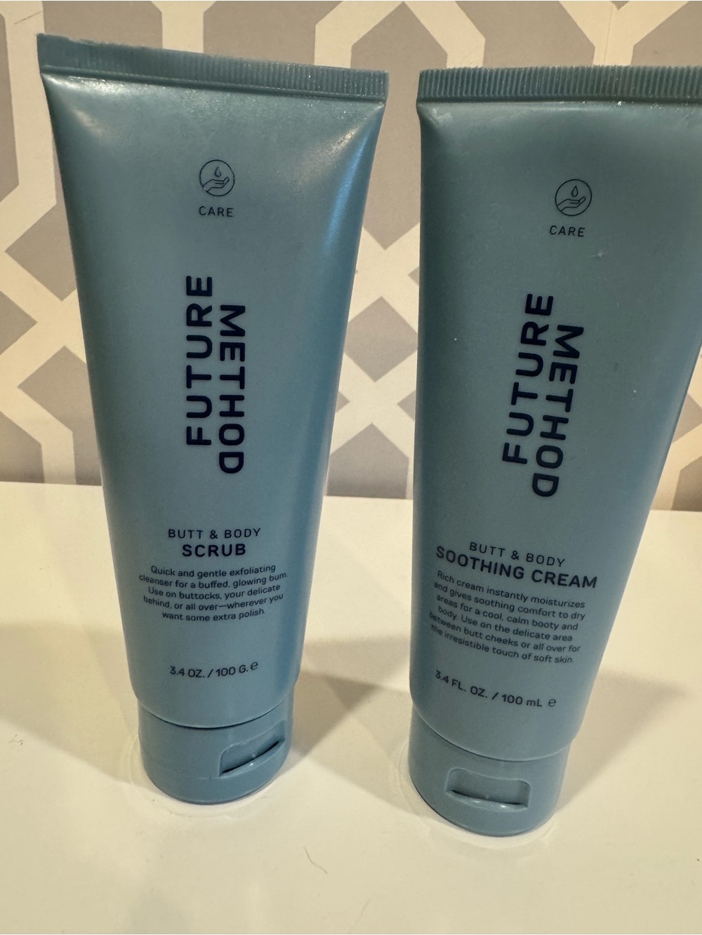 New/ Sealed Future Method Butt & Body Scrub & Soothing Cream Set 3.4 oz each